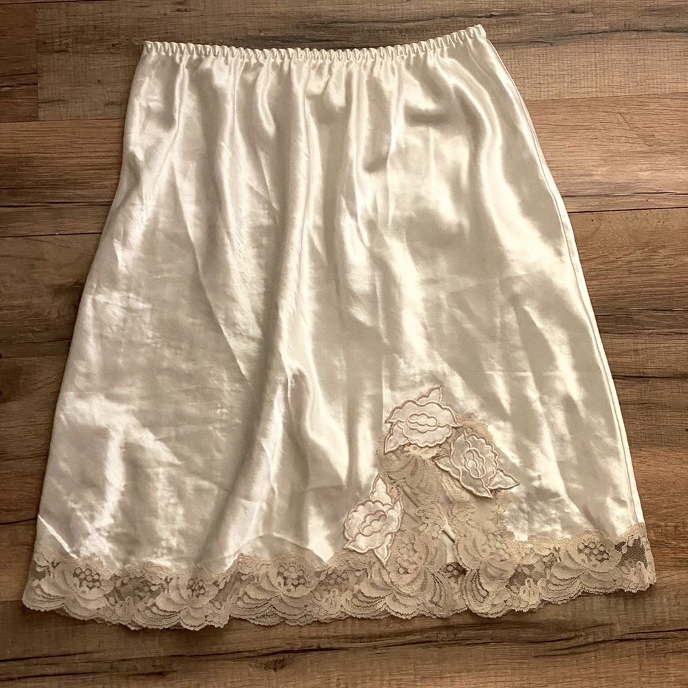 Vintage Victoria’s Secret Gold Label Cream Slip Skirt